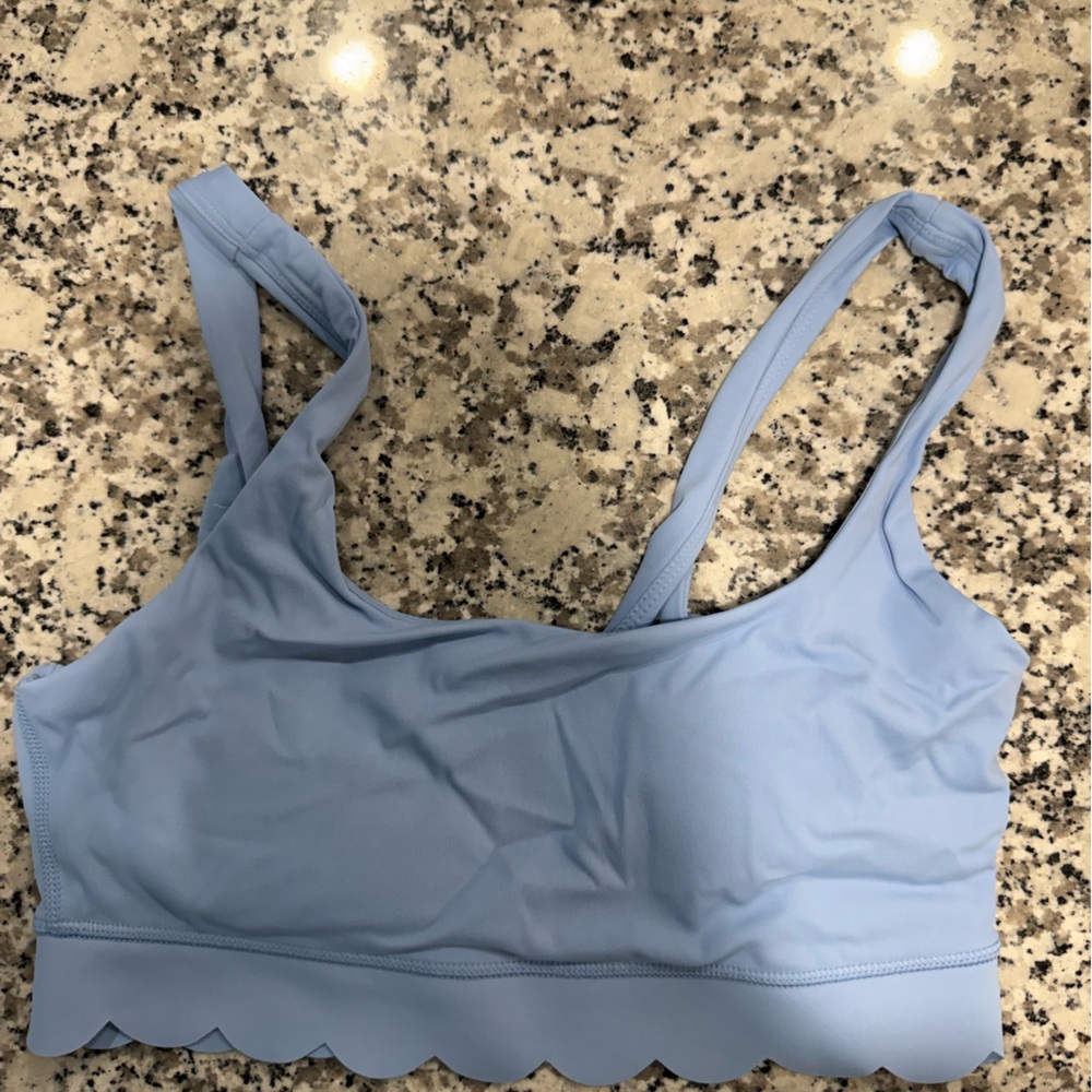 JoyLab Blue Bralette with Scalloped Design